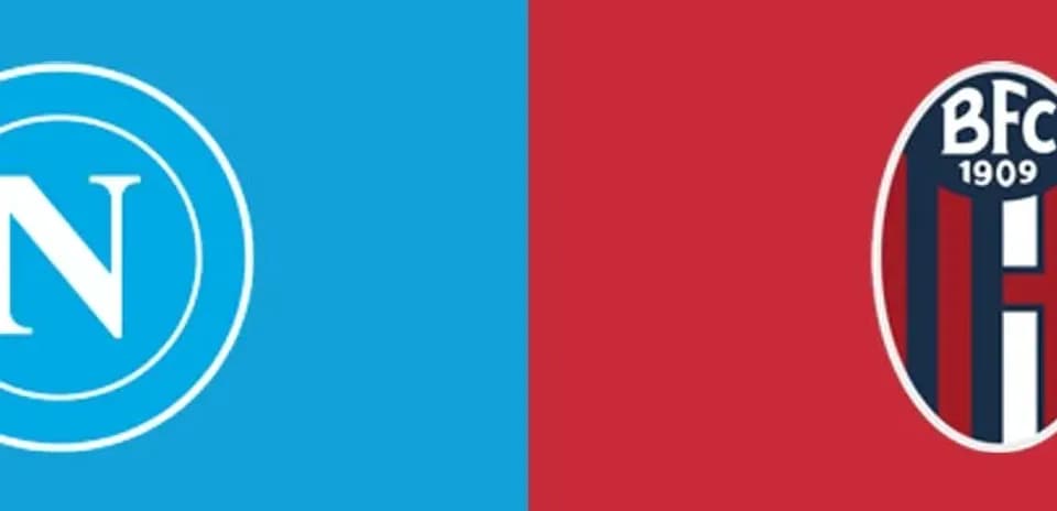 Logos of Napoli and Bologna on colored backgrounds