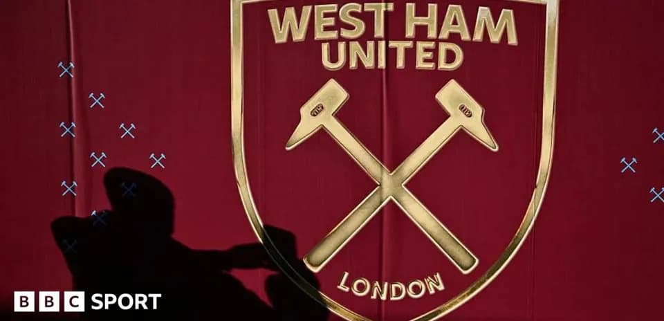 West Ham United club crest displayed on wall