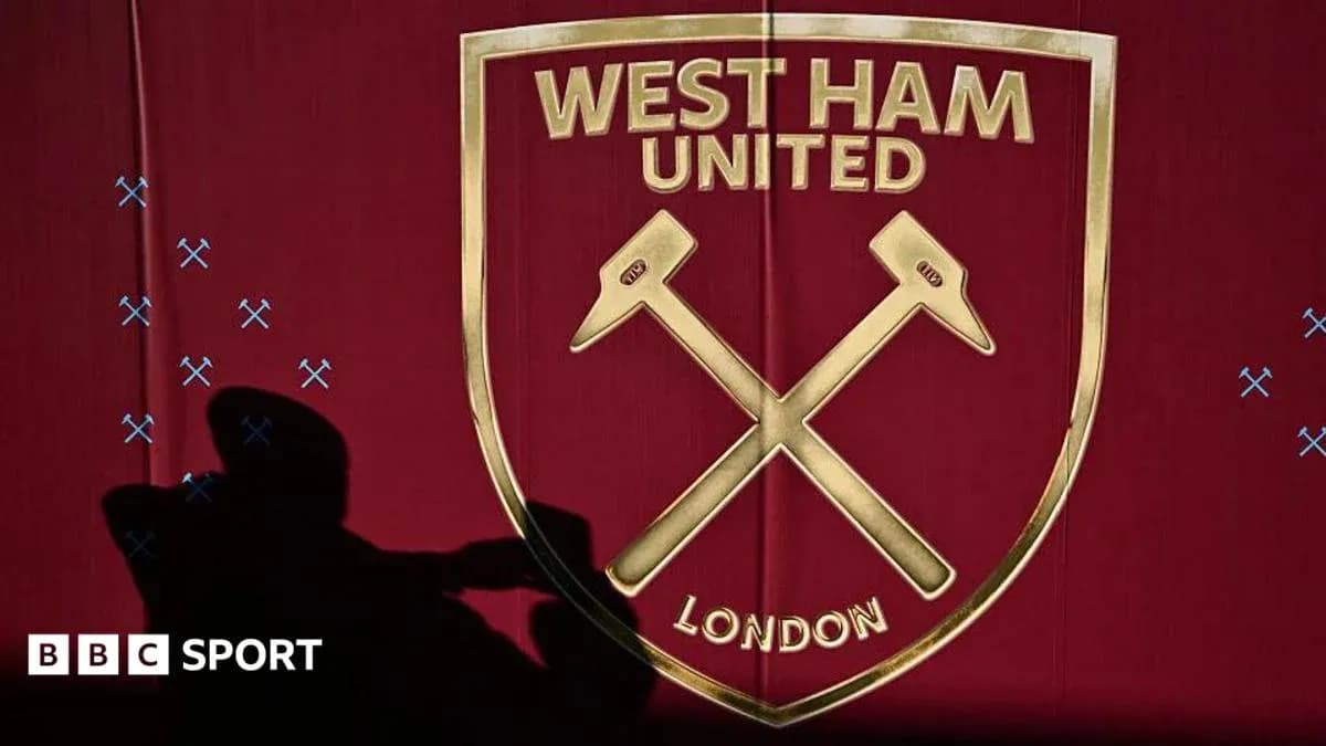 West Ham United club crest displayed on wall