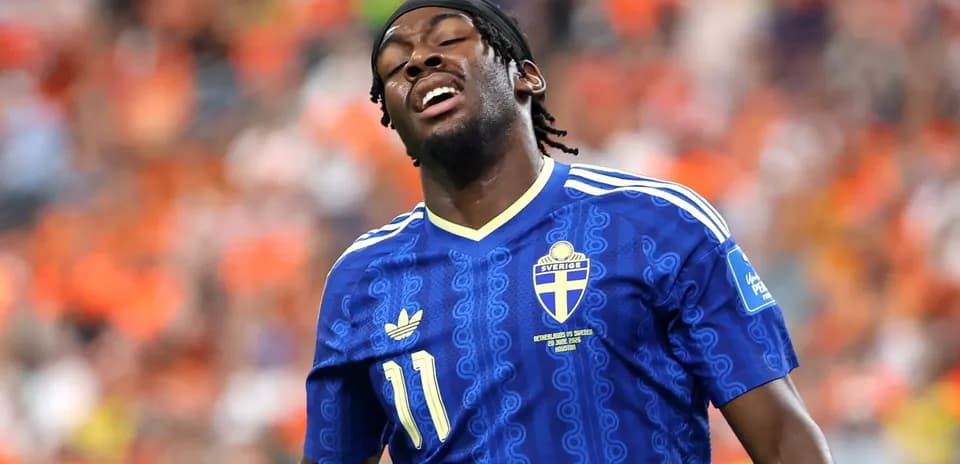 Sweden player reacting during match against Netherlands