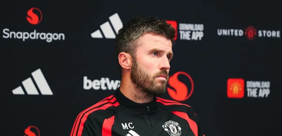 Manager speaking at press conference for Manchester United
