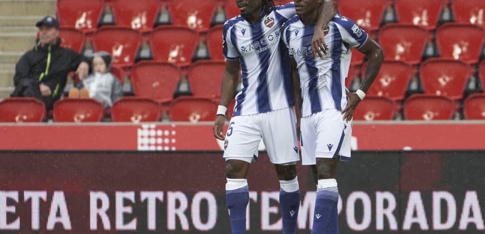 Levante players celebrating during La Liga match
