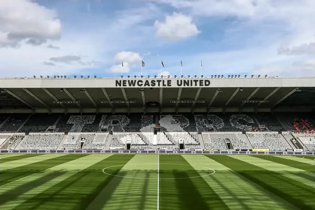 Newcastle United stadium with empty seating and field