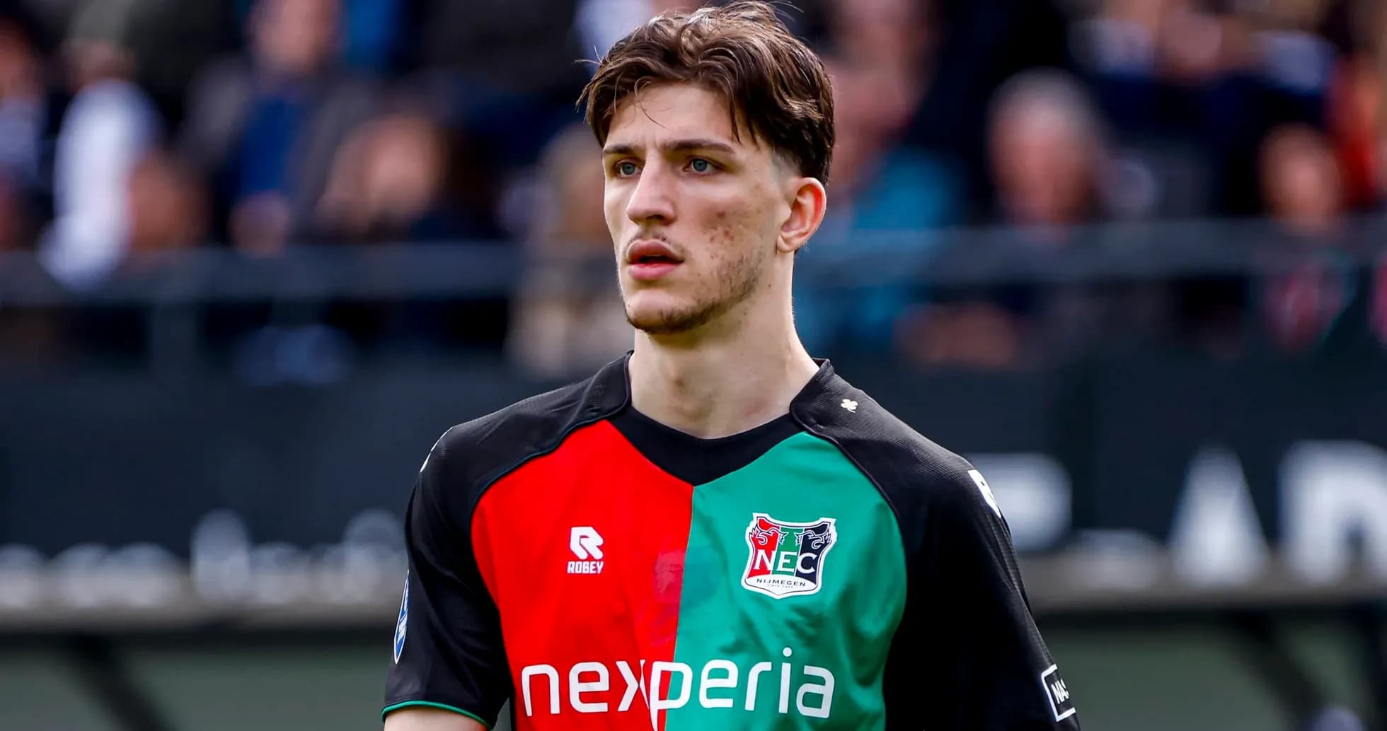 Player in NEC Nijmegen jersey during match