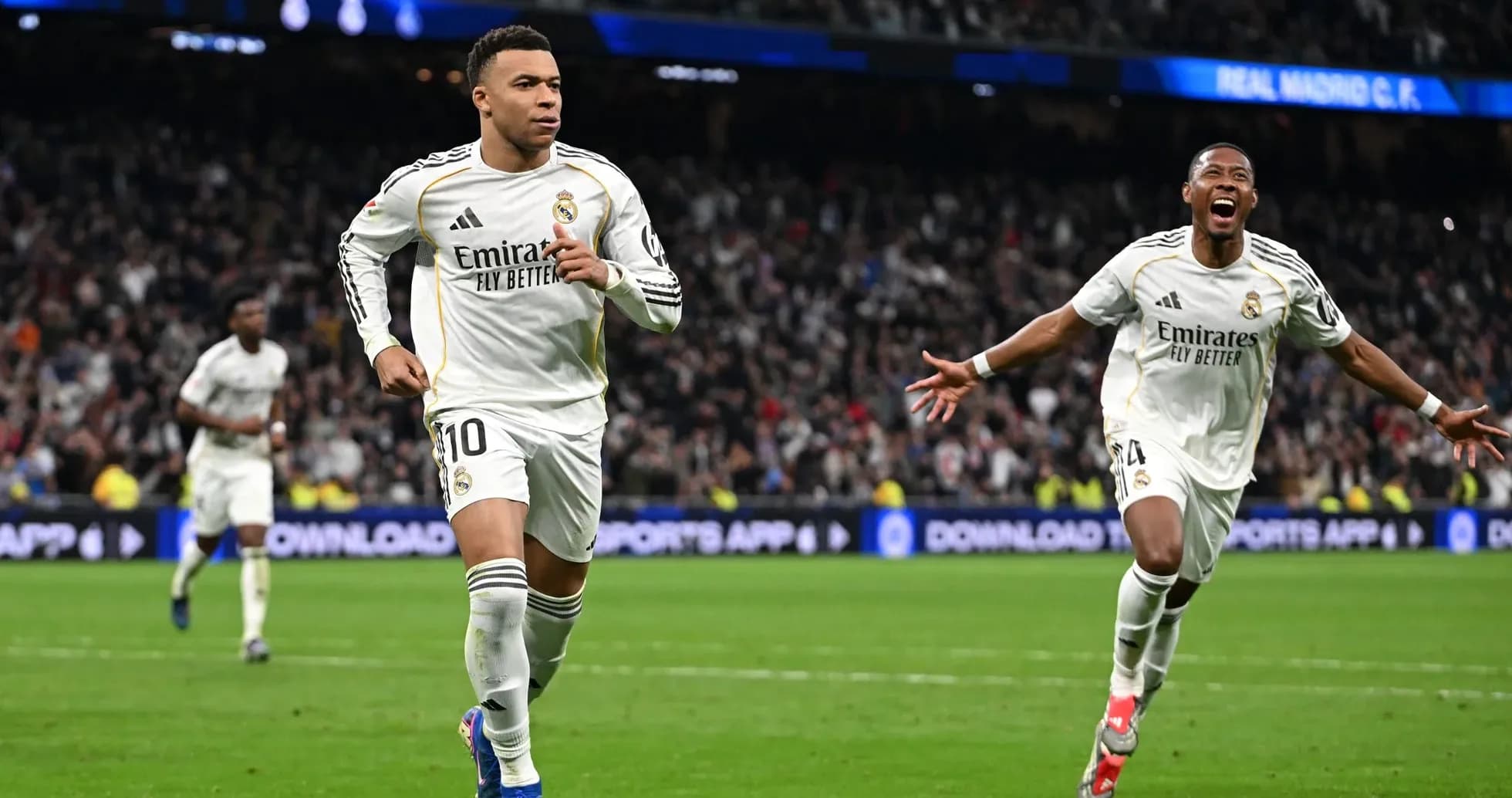 Players celebrating a goal during La Liga match