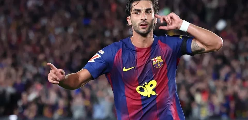 Player celebrating a goal for FC Barcelona