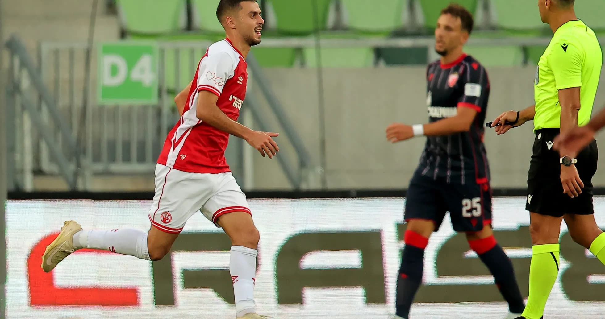 Crvena Zvezda player celebrating a goal