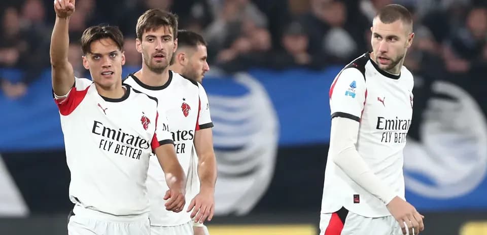 AC Milan players celebrating during match