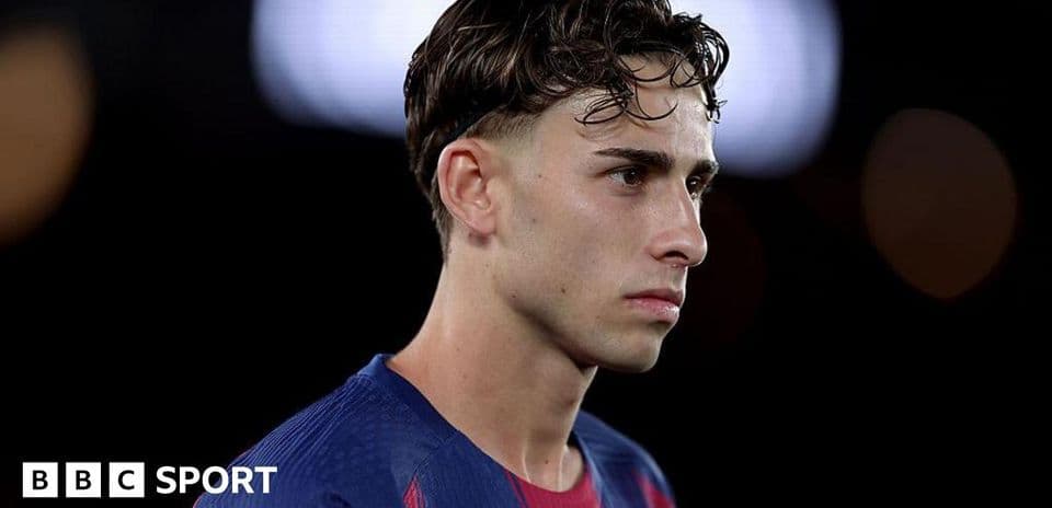 Football player in Barcelona kit during match