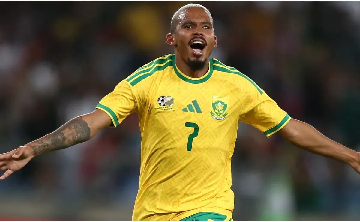 Player celebrating after scoring for South Africa