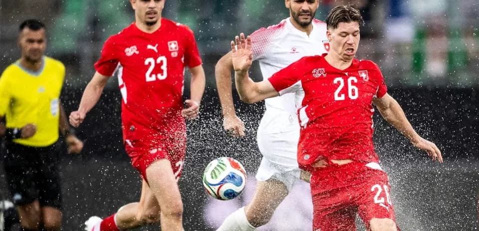 Switzerland players competing during World Cup match