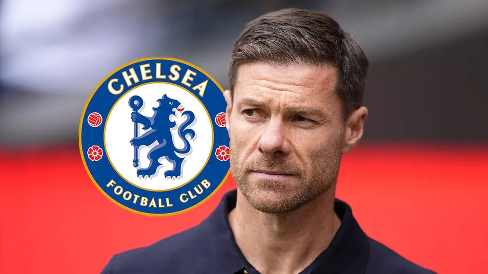 Coach with Chelsea FC logo in background