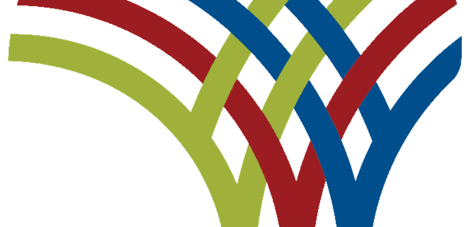 Logo featuring interwoven colored lines