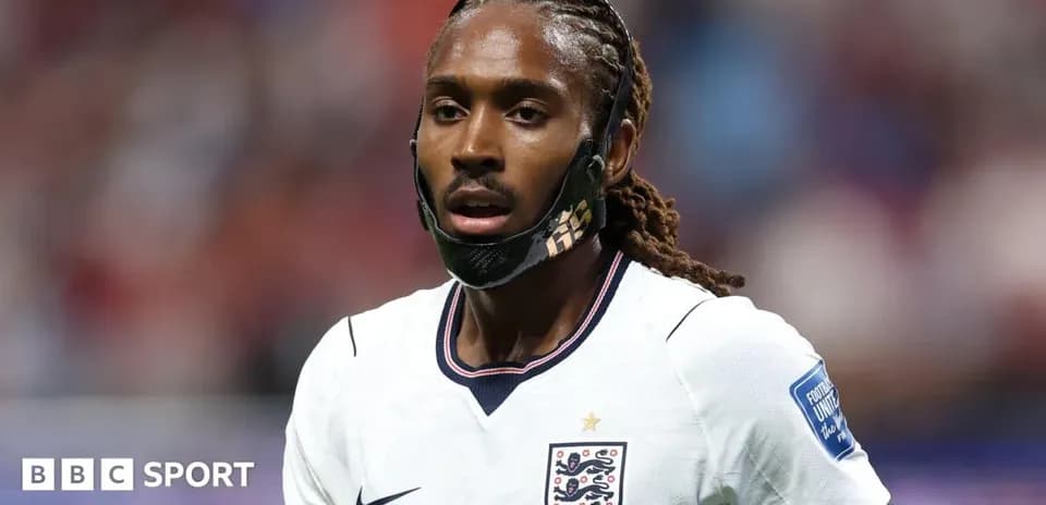 Player wearing England jersey during a match