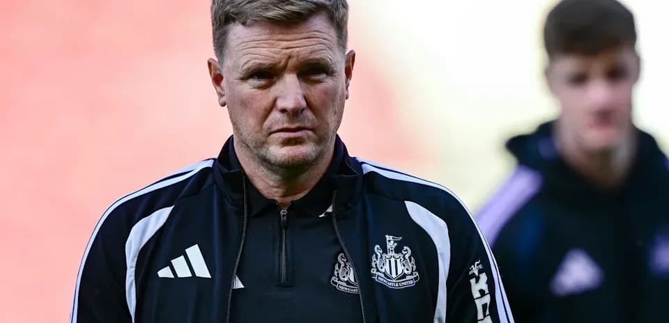 Newcastle United manager on the pitch before match