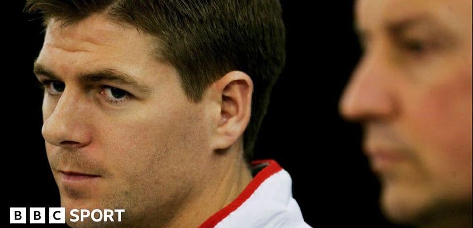 Close-up of two men during press conference