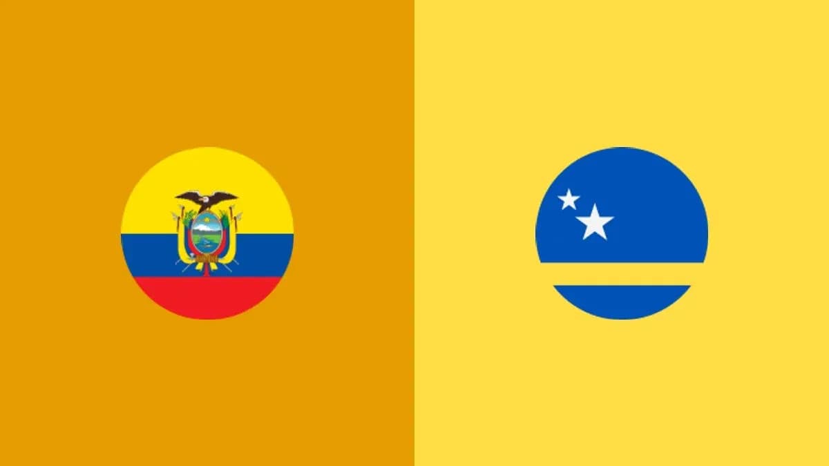 Flags of Ecuador and Curaçao side by side