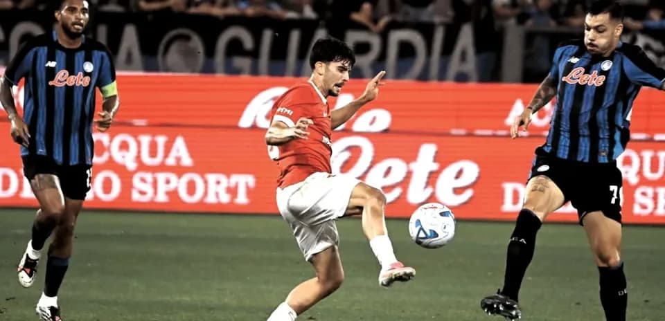 Player attempting to control the ball during match