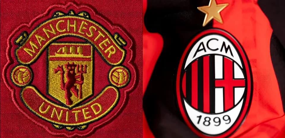 Manchester United and AC Milan club logos