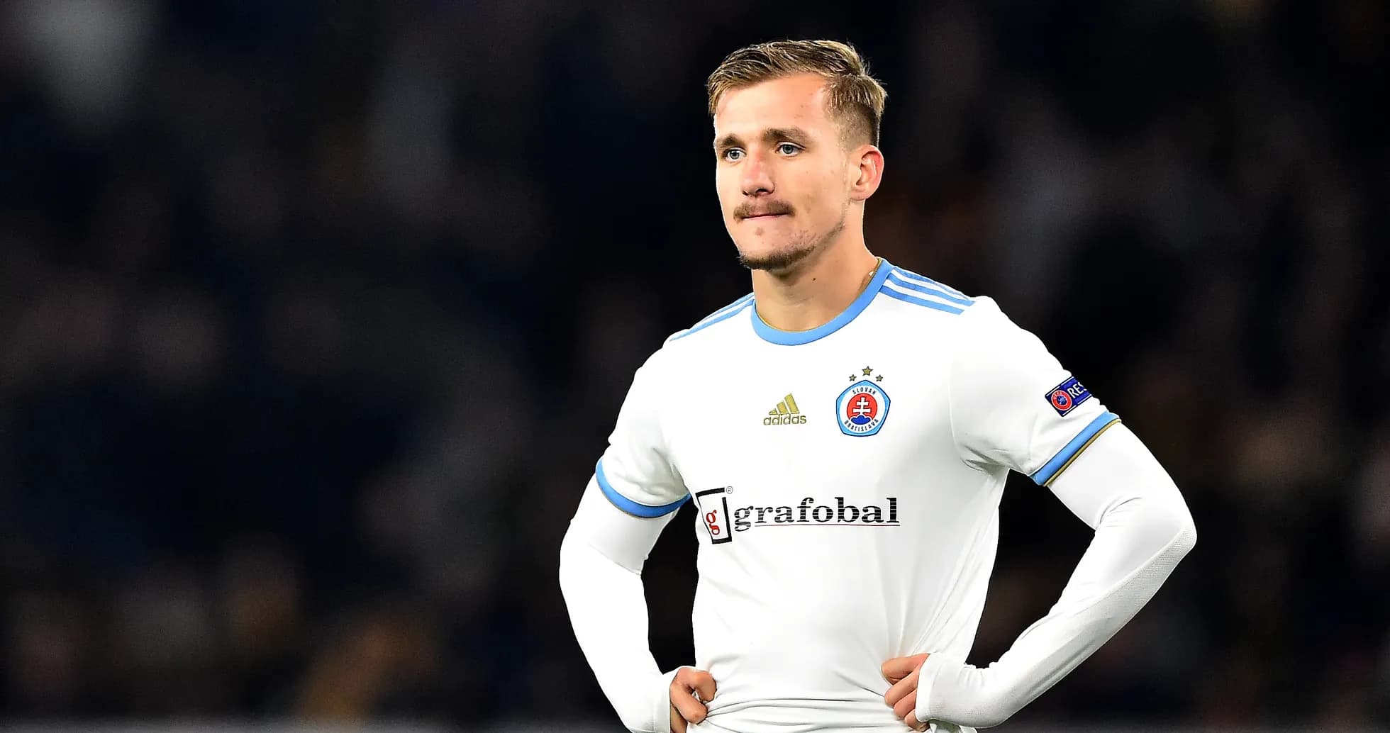 Player from Slovan Bratislava during match
