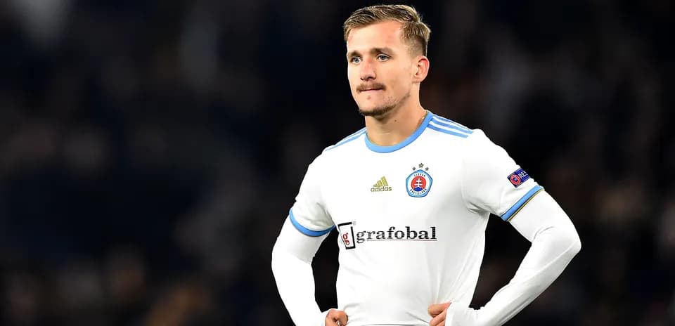 Player from Slovan Bratislava during match