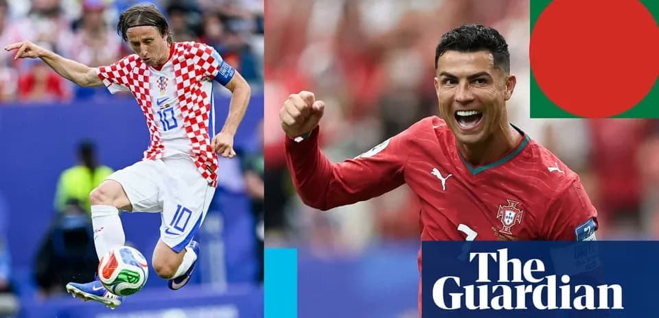 Luka Modric and Cristiano Ronaldo celebrating during match
