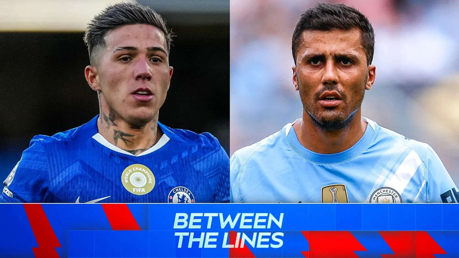 Two football players from Chelsea and Manchester City
