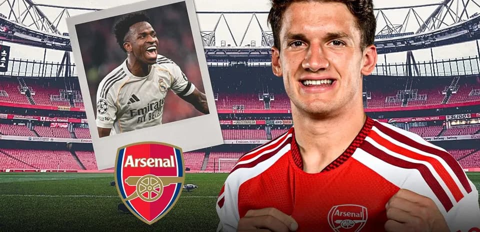 Player in Arsenal jersey with stadium background