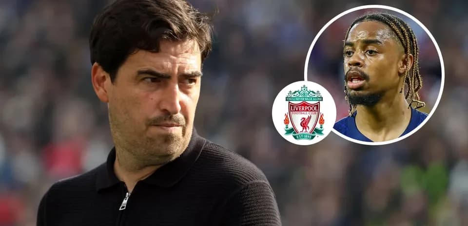 Coach observing match with Liverpool player image overlay