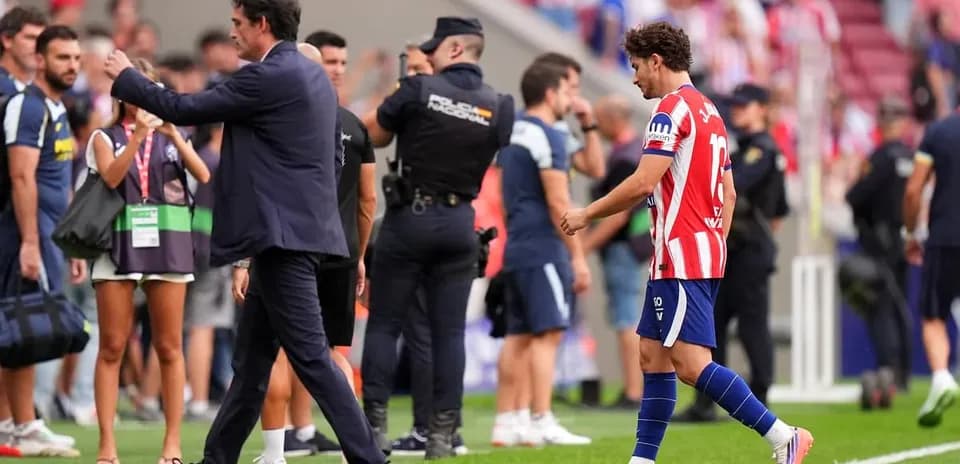 Manager gesturing as player walks off field
