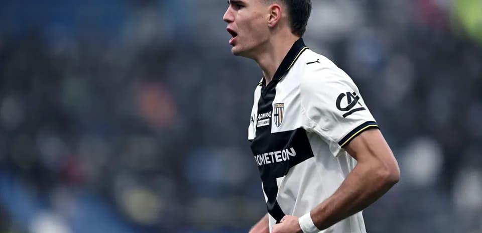 Parma player celebrating during Serie A match