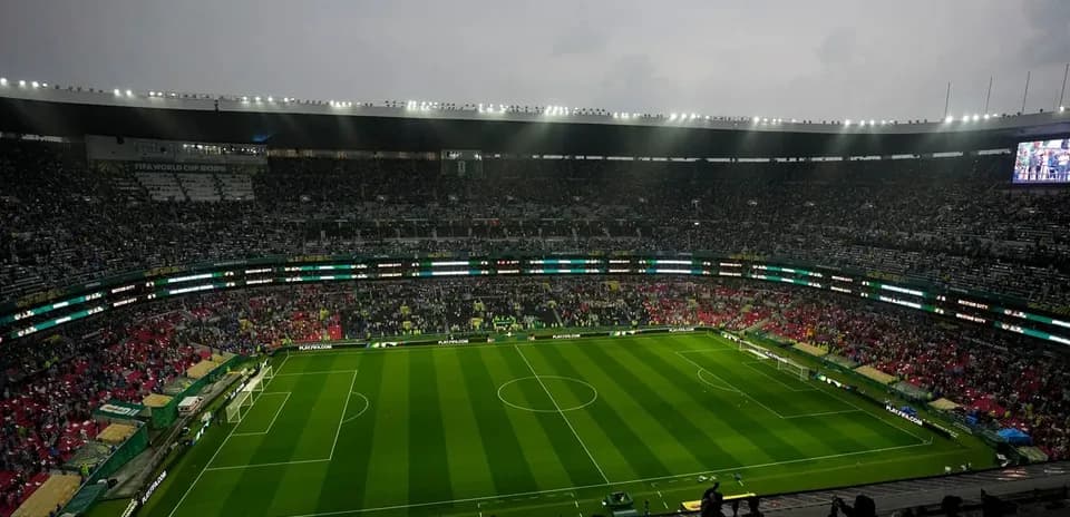 Crowd filling stadium before FIFA World Cup match