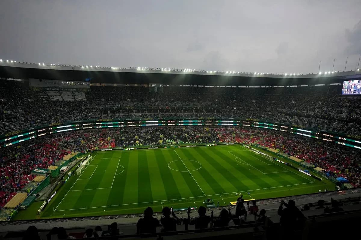 Crowd filling stadium before FIFA World Cup match