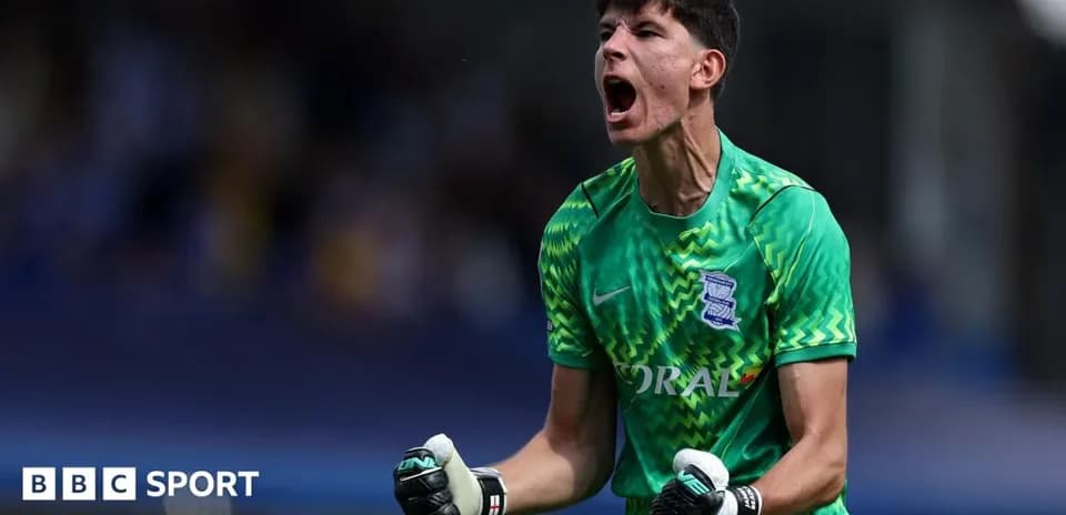 Birmingham City goalkeeper celebrating during match