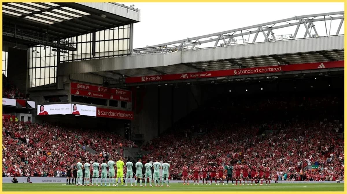 Teams lined up for a moment of silence at stadium