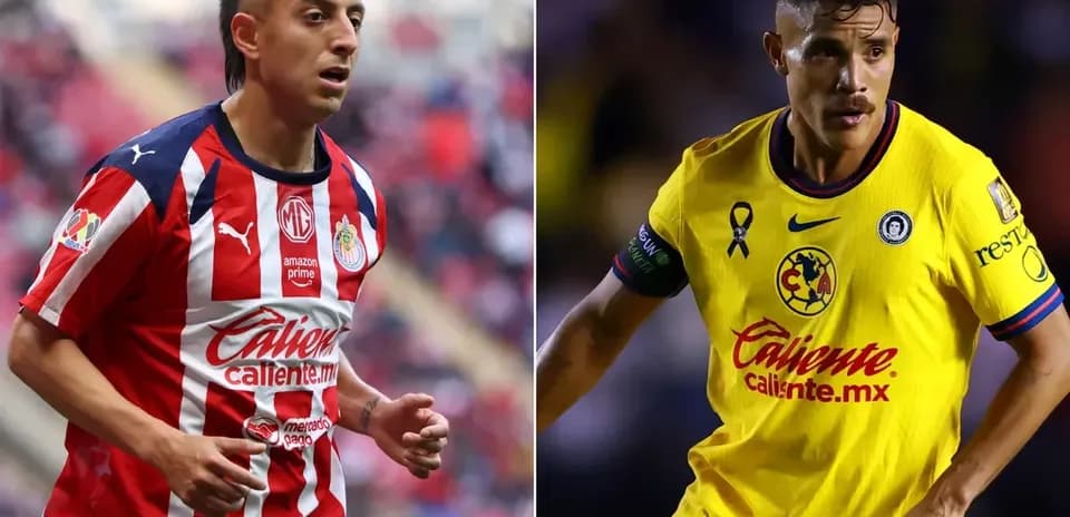 Players from Club America and Chivas during match
