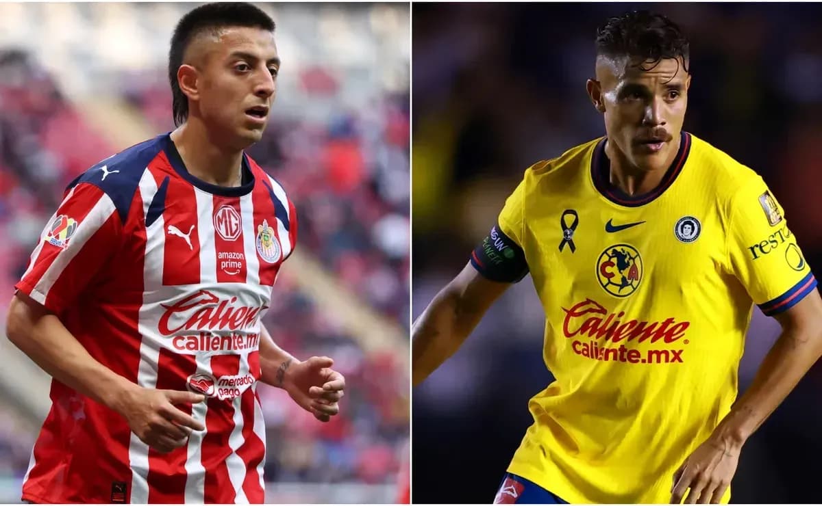 Players from Club America and Chivas during match