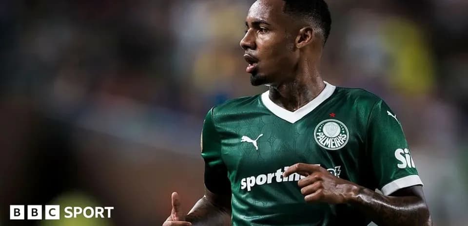 Player in Palmeiras jersey during match action