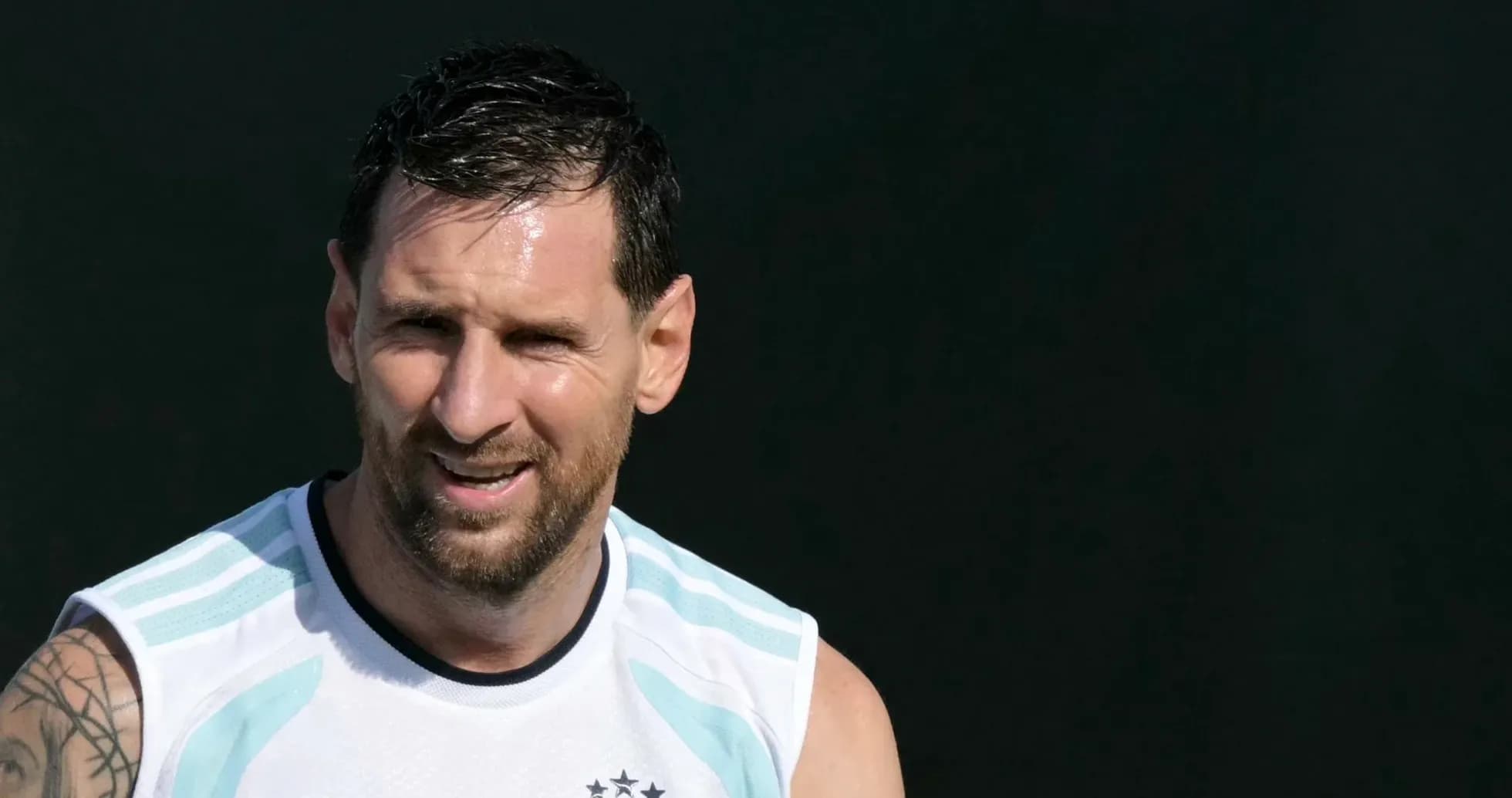 Lionel Messi training during Argentina national team session
