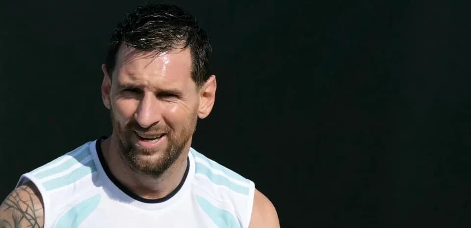 Lionel Messi training during Argentina national team session