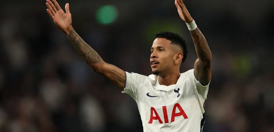 Player celebrating during a match for Tottenham Hotspur