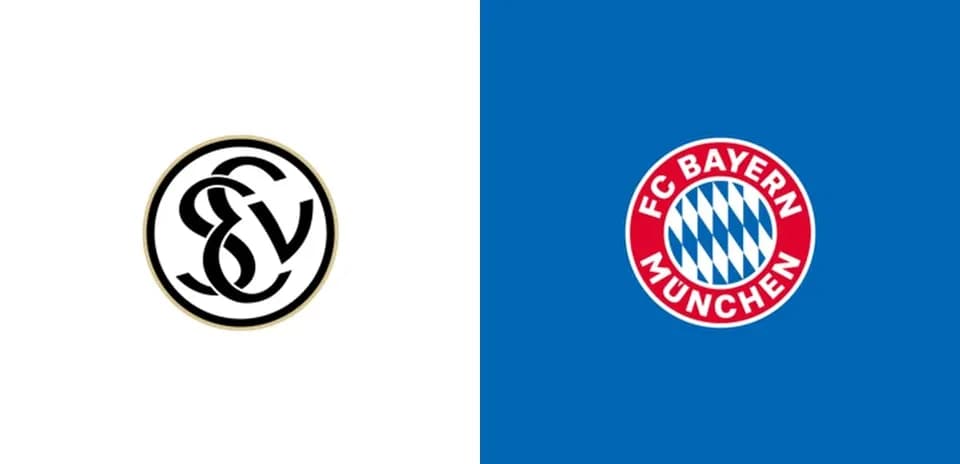 Logos of SV Sandhausen and FC Bayern München