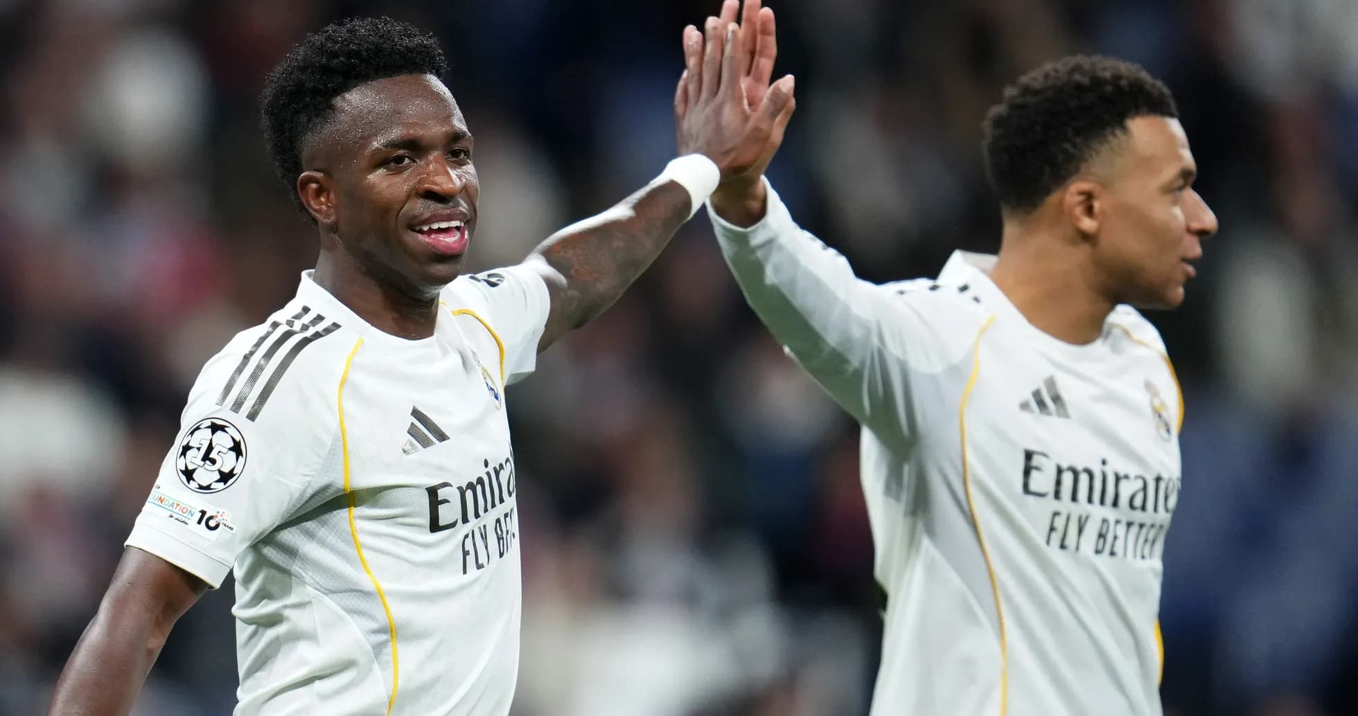 Vinícius Júnior and teammate celebrating a goal