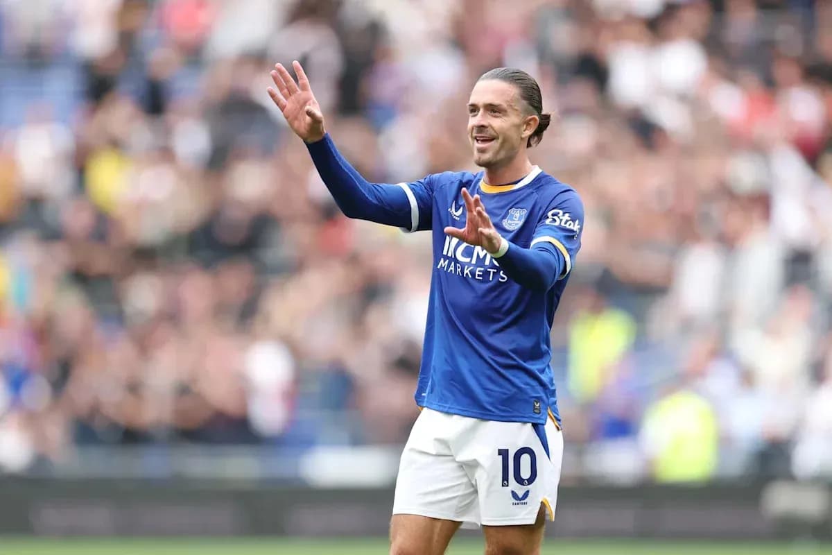 Player celebrating in Everton blue jersey at stadium