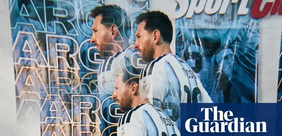 Player in Argentina jersey with repeated graphic background