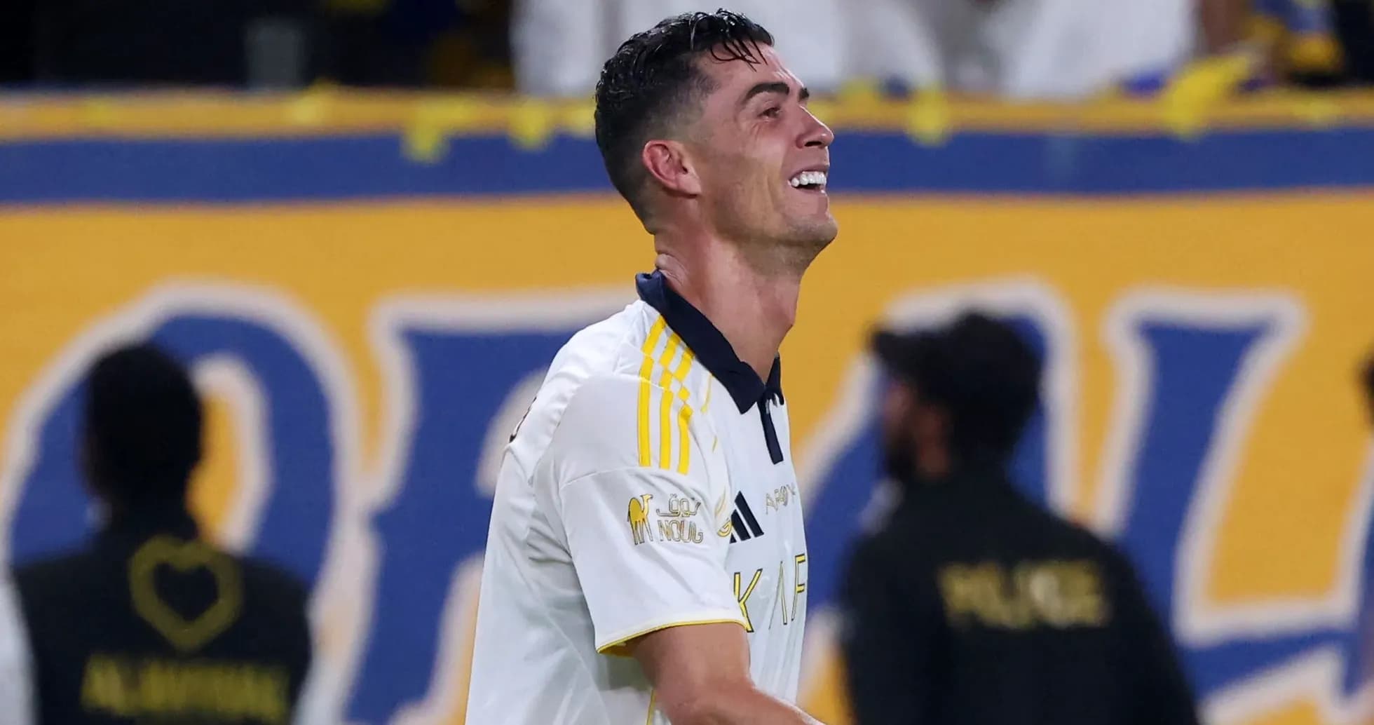 Player celebrating joyfully on the field