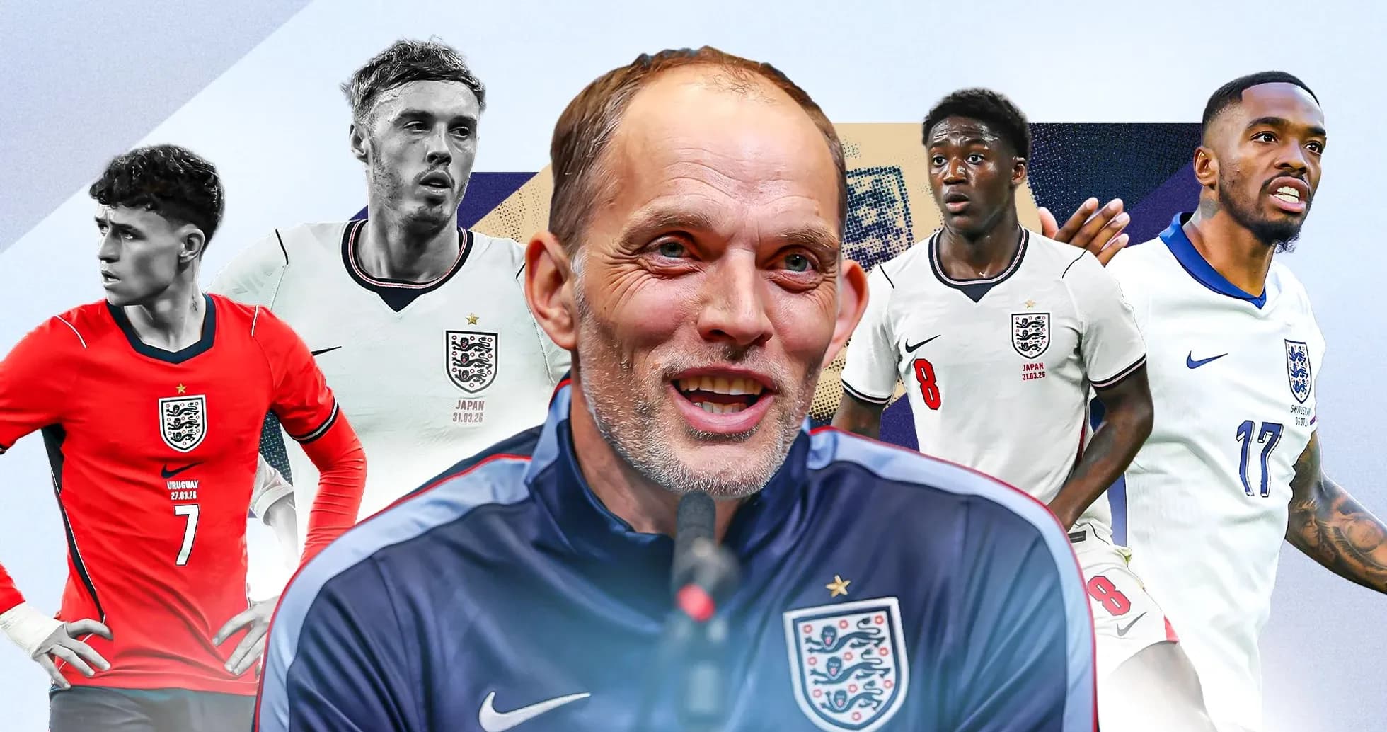 England national team players and manager in promotional image