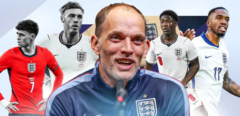 England national team players and manager in promotional image