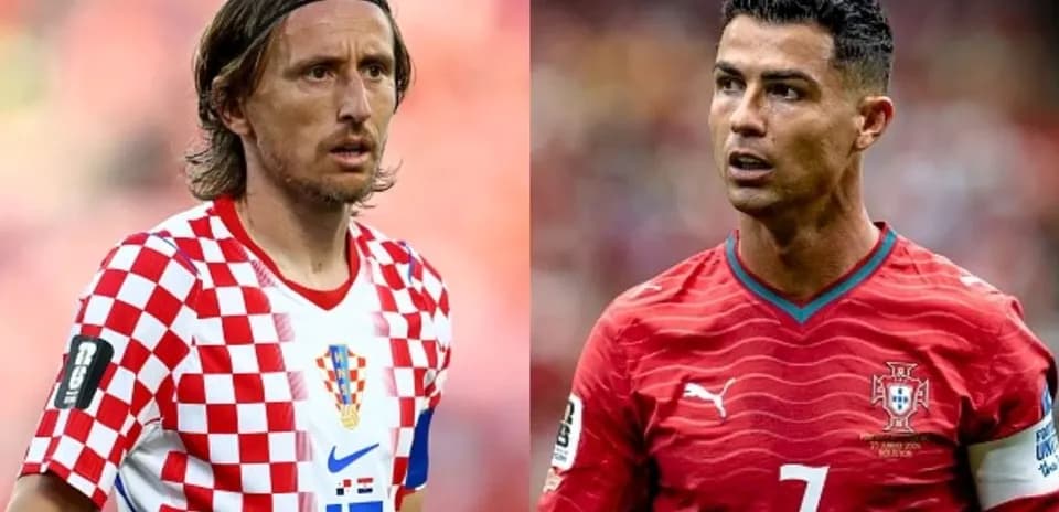 Luka Modric and Cristiano Ronaldo face off