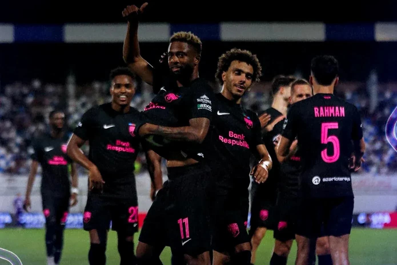 Celebration of Sabah FA players after a goal